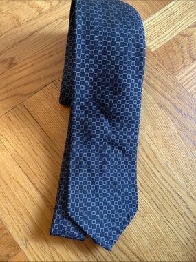 Michael Kors Navy Geometric Square Pattern Men's Tie